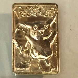 Pokemon Gold Pikachu Trading Card